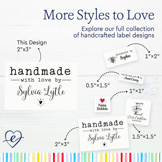 Modern Blanket Label with Heart (2"x3"-Cotton)