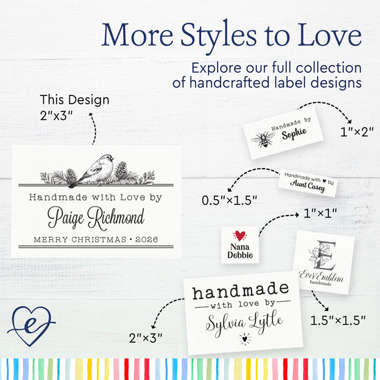 Winter Bird (2"x3" Cotton - 12 labels/set)