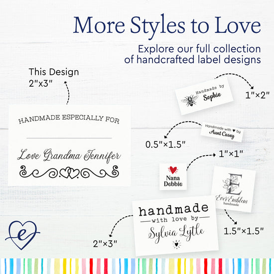 Double heart border with Fill in Blanks (2"x3" Cotton - 12 labels/set)