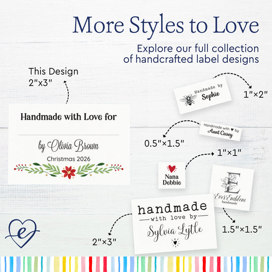 Festive Floral with Fill in Blanks (2"x3" Cotton - 12 labels/set)