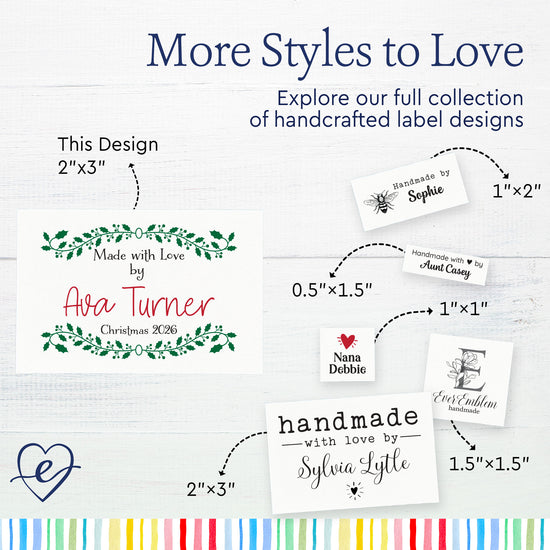 Holly Frame (2"x3" Cotton - 12 labels/set)