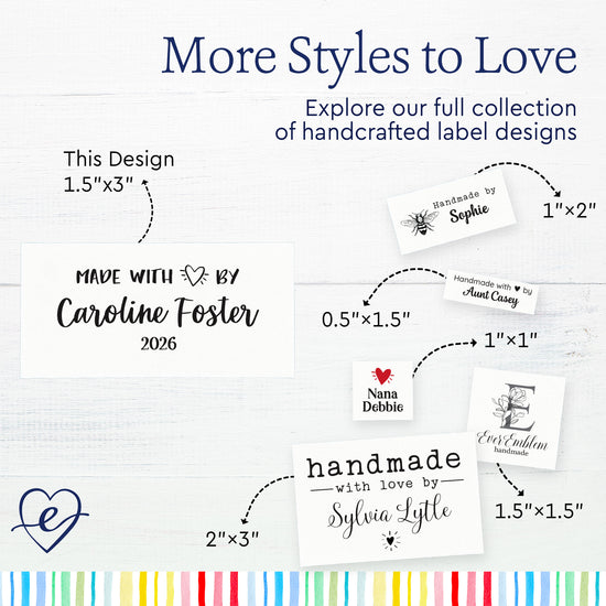 Large Modern Made with Love (1.5"x3"-Cotton)