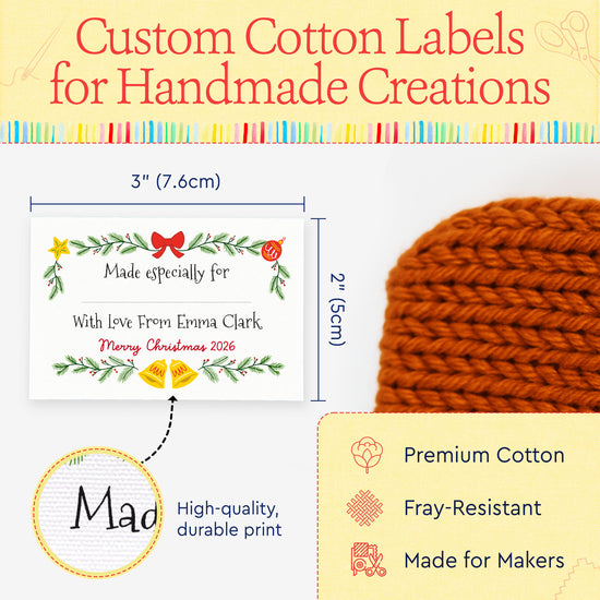 Holiday Bells with Fill in Blanks (2"x3" Cotton - 12 labels/set)