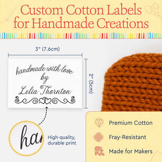 Double Heart Border (2"x3" Cotton - 12 labels/set)