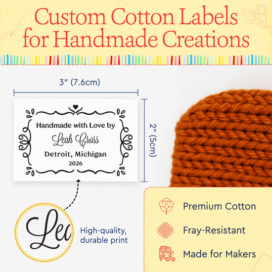 Swirl Accent Border (2"x3" Cotton - 12 labels/set)