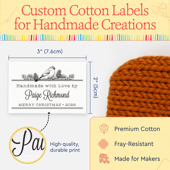 Winter Bird (2"x3" Cotton - 12 labels/set)