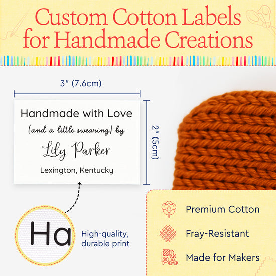 Large Text Only Label (2"x3"-Cotton)