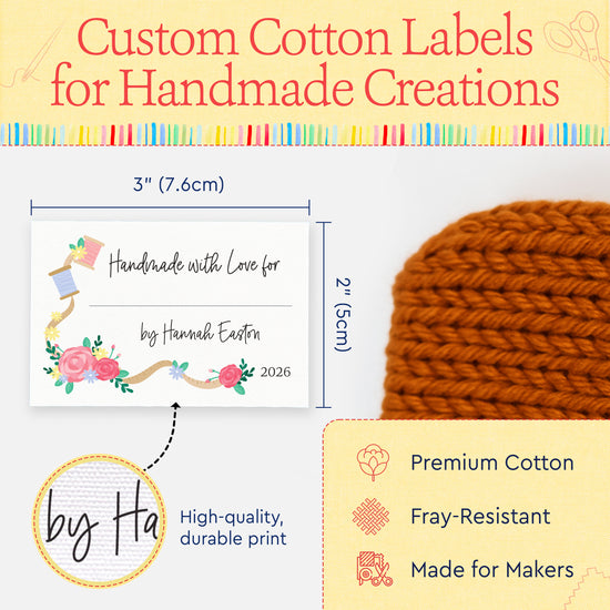 Thread and Flowers with Fill in Blanks (2"x3" Cotton - 12 labels/set)