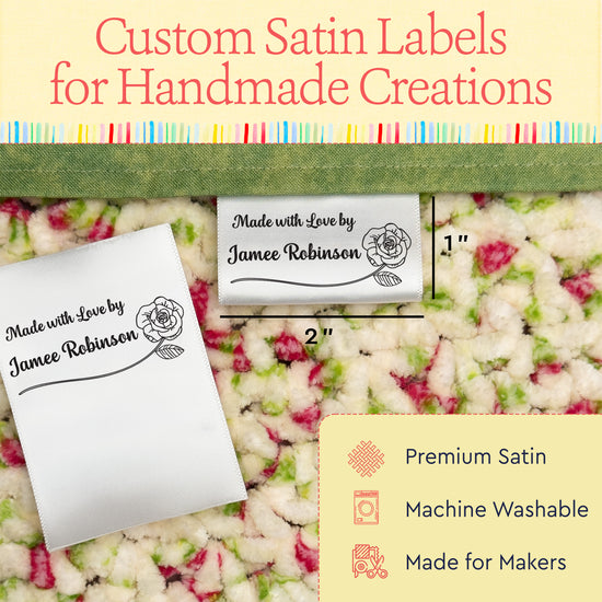 Rose Satin Labels (2" wide - Satin)