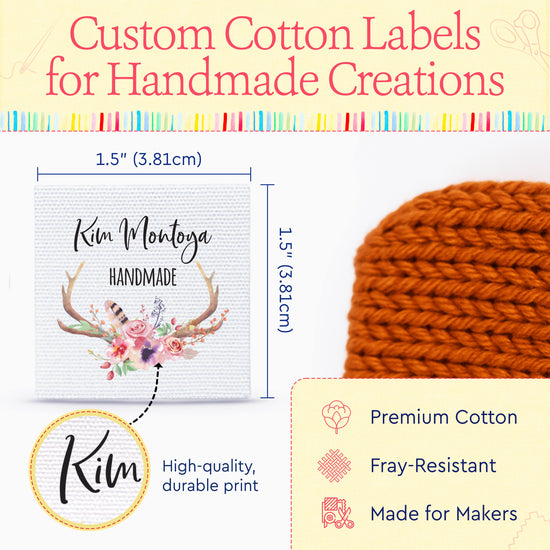 Boho Antlers (1.5"x1.5"-Cotton)