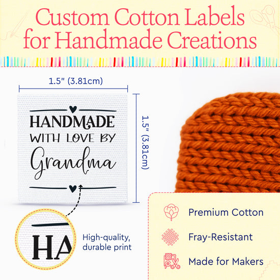 Modern Handmade with Love (1.5"x1.5"-Cotton)