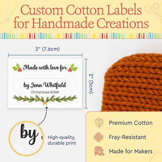 Holly and Garland with Fill in Blanks (2"x3" Cotton - 12 labels/set)