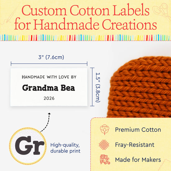Text Only Medium Large Label (1.5"x3"-Cotton)