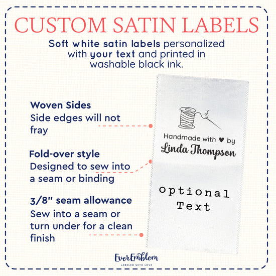Sewing Icons Satin Label Set (1.5" wide - Satin)
