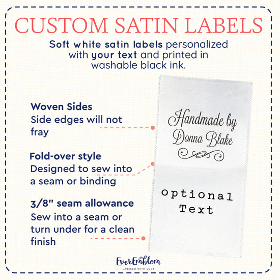 Fancy Satin Tags (1.5" wide - Satin)