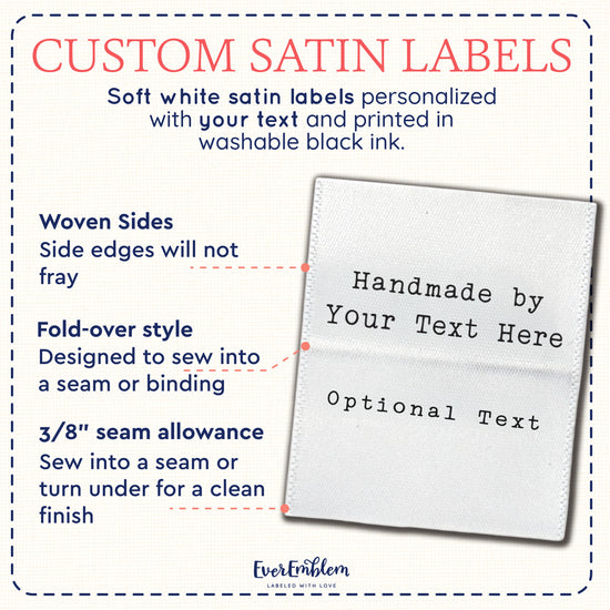 Small Satin Text Tags (1.5" wide - Satin)