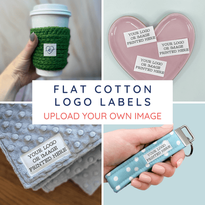 Cotton Print your Logo or Image on FLAT Cotton Tags business labels label stickers for printing custom labels and stickers