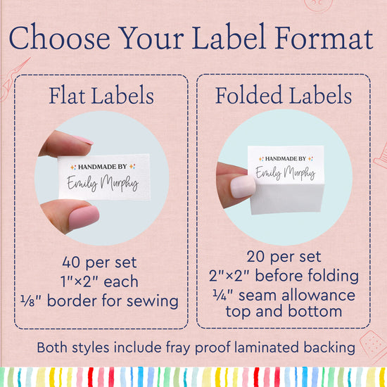 Cotton Sparkle Emoji (2"x1"-Cotton) clothing label tags sew on clothing labels woven labels for clothing
