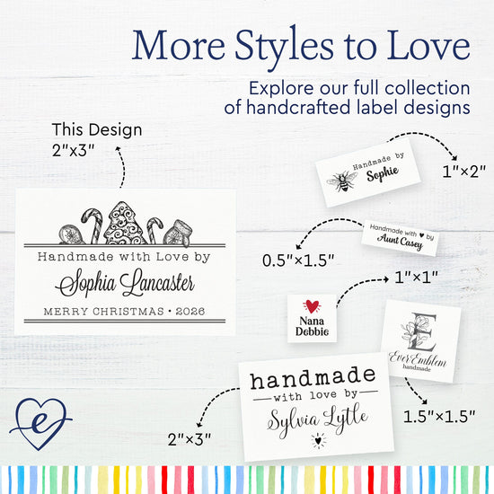 Cotton Holiday Treats (2"x3" Cotton - 12 labels/set) cotton labels custom fabric stickers custom cotton labels