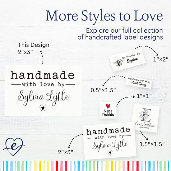 Cotton Modern Blanket Label with Heart (2"x3"-Cotton) crochet tags personalized tags for crochet labels for crochet items