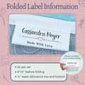 Cotton Modern Heart (2"x1"-Cotton) custom beanie tags inside hat labels beanie labels