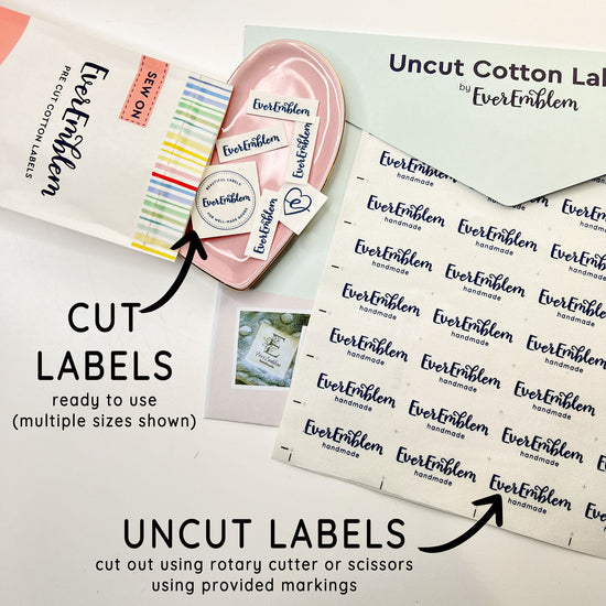 Cotton Modern Heart (2"x1"-Cotton) custom beanie tags inside hat labels beanie labels