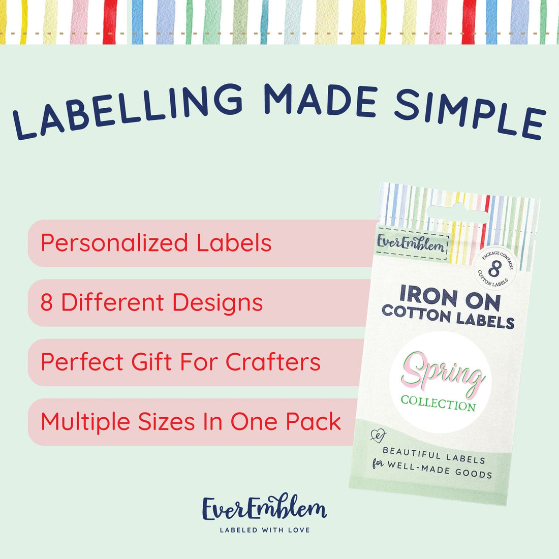 Spring Craft Label Spring Collection Sewinglabel pack, iron on cotton labels ready to ship ...
