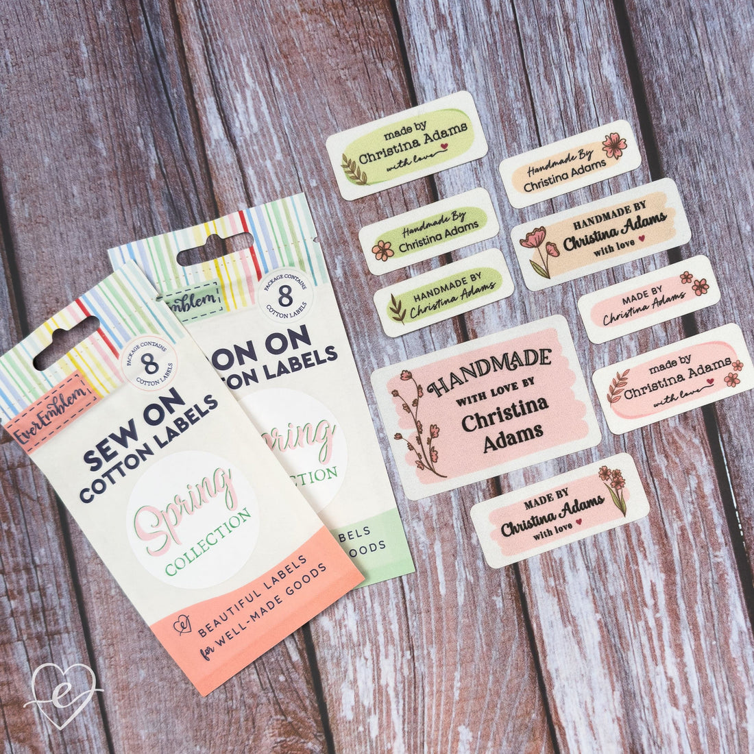 Spring Collection Sewinglabel pack, iron on cotton labels ready to ship ...