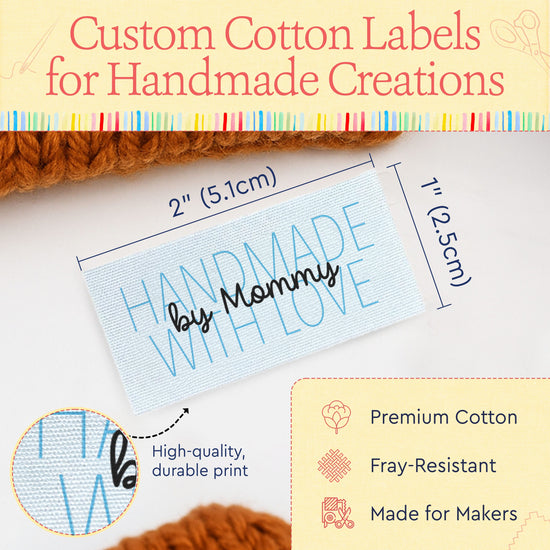 Cotton Modern With Love (2"x1"-Cotton) custom clothing labels custom tags for clothing clothing label maker