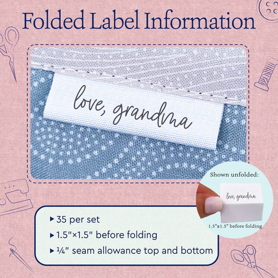 Cotton Tiny Text Labels (0.5"x1.5"-Cotton) custom clothing labels custom tags for clothing clothing label maker