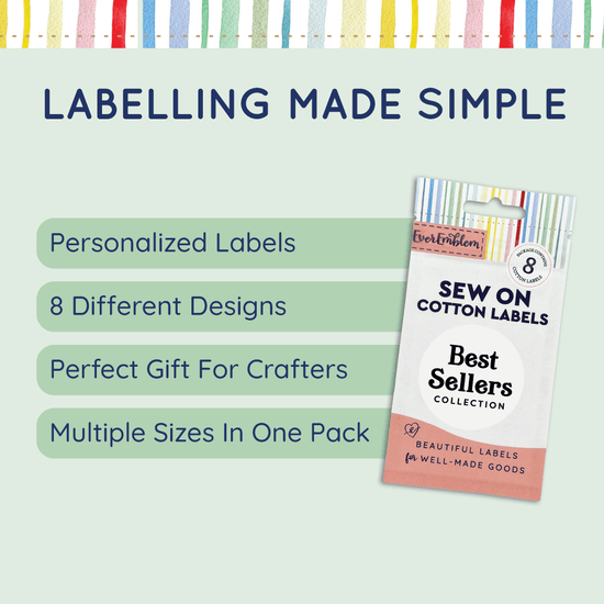 Cotton Best Sellers Collection Package - Personalized custom clothing labels custom tags for clothing clothing label maker