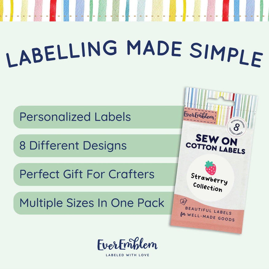 personalized pack of sewing labels, iron on labels ready to ship ...