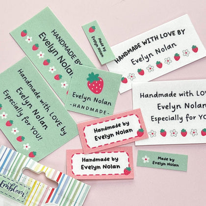 Cotton Strawberry Collection Pack custom clothing labels custom tags for clothing clothing label maker
