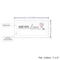 Cotton Heartfelt Script (2"x1"-Cotton) custom clothing labels sew on custom sew in tags custom sewing tags