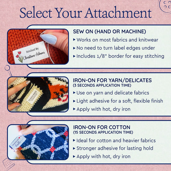 Cotton Heartfelt Script (2"x1"-Cotton) custom clothing labels sew on custom sew in tags custom sewing tags