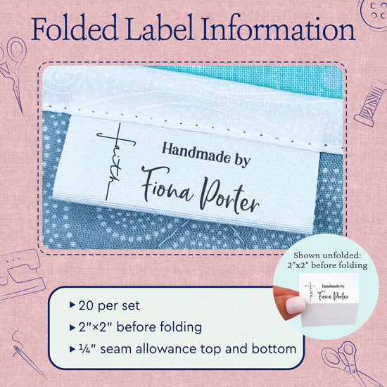 Cotton Made with Faith (2"x1"-Cotton) custom clothing labels sew on custom sew in tags custom sewing tags
