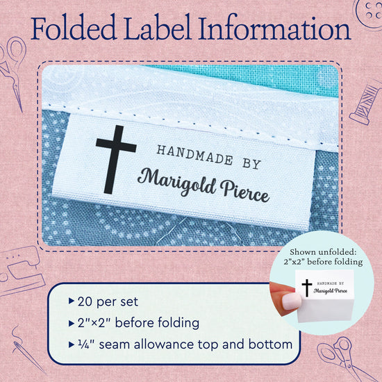 Cotton Faithful Hands (2"x1"-Cotton) custom clothing labels sew on custom sew in tags custom sewing tags