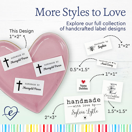Cotton Faithful Hands (2"x1"-Cotton) custom clothing labels sew on custom sew in tags custom sewing tags
