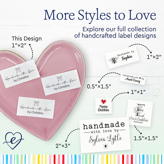 Cotton Signature Bow (2"x1"-Cotton) custom clothing labels sew on custom sew in tags custom sewing tags