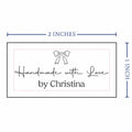 Cotton Signature Bow (2"x1"-Cotton) custom clothing labels sew on custom sew in tags custom sewing tags