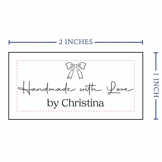 Cotton Signature Bow (2"x1"-Cotton) custom clothing labels sew on custom sew in tags custom sewing tags