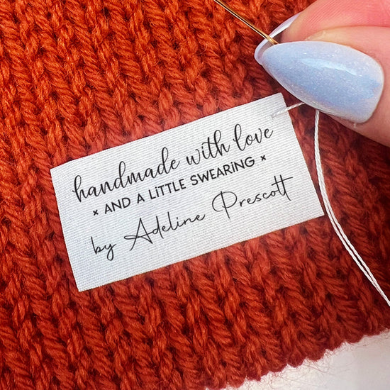 Cotton Love and Swearing (2"x1"-Cotton) custom clothing labels sew on custom sew in tags custom sewing tags
