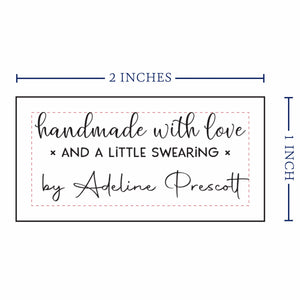 Cotton Love and Swearing (2"x1"-Cotton) custom clothing labels sew on custom sew in tags custom sewing tags