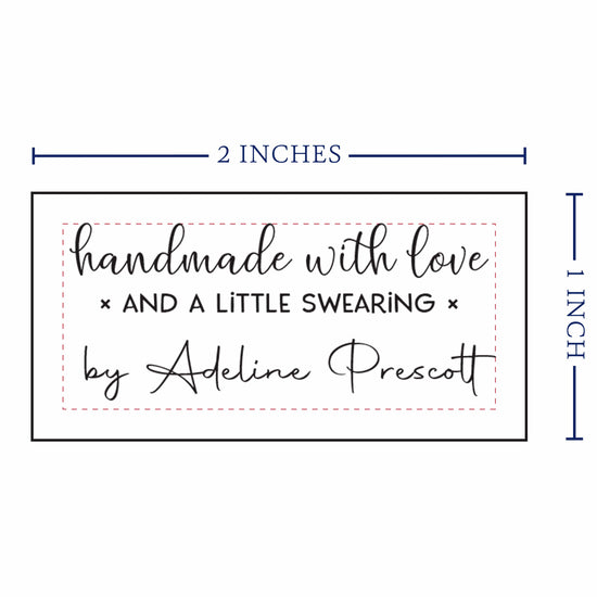 Cotton Love and Swearing (2"x1"-Cotton) custom clothing labels sew on custom sew in tags custom sewing tags