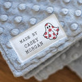 Cotton Spooky Flower Ghost (1.5"x3"-Cotton) custom cotton label, quilt label personalized, ideas for quilt labels, quilt labels sayings