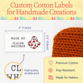 Cotton Spooky Flower Ghost (1.5"x3"-Cotton) custom cotton label, quilt label personalized, ideas for quilt labels, quilt labels sayings