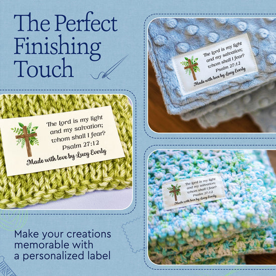 Cotton Faithful Cross (1.5"x3"-Cotton) custom cotton label, quilt label personalized, ideas for quilt labels, quilt labels sayings