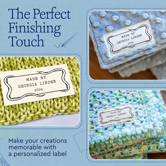 Cotton Snake Frame (1.5"x3"-Cotton) custom cotton label, quilt label personalized, ideas for quilt labels, quilt labels sayings