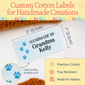 Cotton Paw Prints (2"x1"-Cotton) custom cotton tags cotton labels for clothing cotton clothing labels