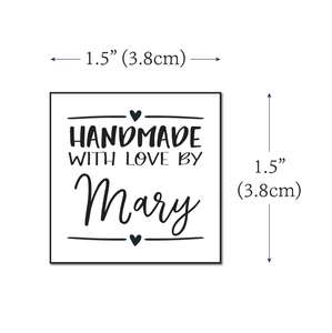 Cotton Modern Handmade with Love (1.5"x1.5"-Cotton) labels for handmade items
